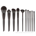 Long Handle Natural 10pcs Makeup Brush Set